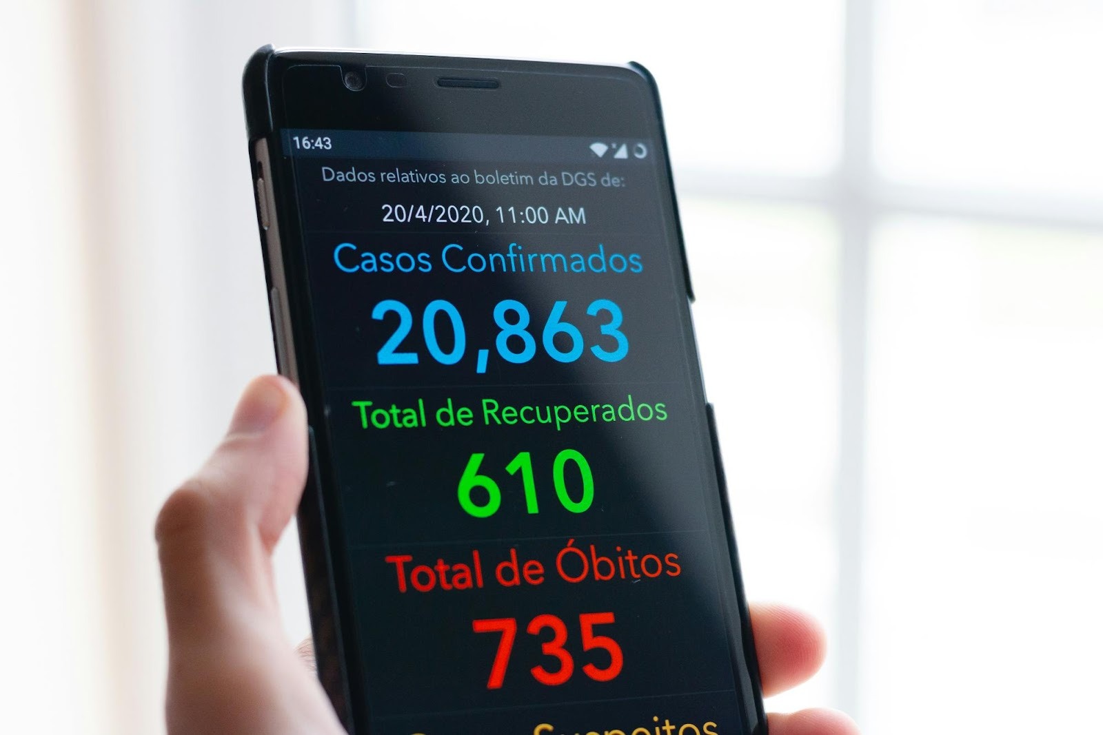 Smartphone displaying real-time statistical data, illustrating the need to adapt marketing strategies based on current trends and events.